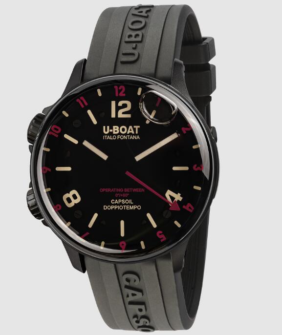 Replica U-BOAT Watch CAPSOIL DOPPIOTEMPO DLC RED REHAUT 8841